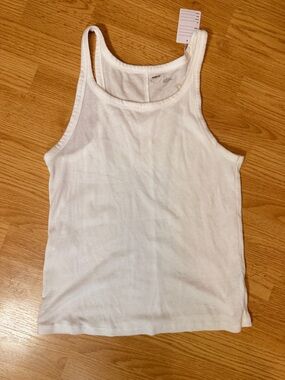 Aerie White Ribbed Tank Top
